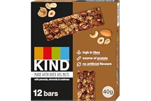 Kind Bars, Hazelnut Butter Milk Chocolate, Healthy Snack, Gluten Free Snack Bars, No Artificial Colours, Flavours or Preservatives, Multipack 12 x 40g
