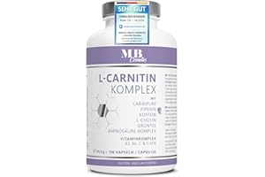 ‎MEDICAL BEAUTY COSMETICS 180 L-Carnitin Kapseln hochdosiert - mit Carnipure® aus der Schweiz, Grüntee, Koffein und Piperin – Stoffwechsel-Rezeptur aus veganem L Carnitin Tartrat mit Cholin, Vitamin B3, B6 aus Deutschland
