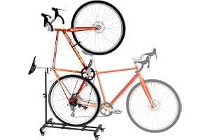 Sgaloge Vertical Bike Stand with Wheels up to 29", Adjustable Height, No Drilling holds up to 80lbs, Freestanding Bicycle Rack for Garage & Apartment, Bike Stand Floor for MTB/Road Bikes