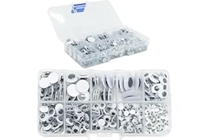 SZXMDKH 650 Pcs Black Wiggle Googly Eyes with Self-Adhesive,4mm to 18mm Mixed Packaging
