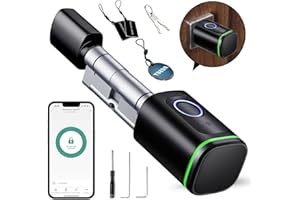 AVATTO Smart Elektronisches Türschloss SchließZylinder 70mm (35/35) mit Fingerabdruck, 2 Schlüssel, IC-Karte, Smart Life/Tuya-App Kontrolle, Bluetooth, Zylinderschloss