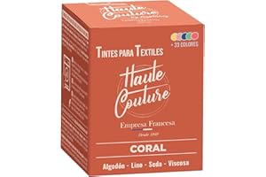 HAUTE COUTURE - Tinte para Ropa y Textil Coral - 350g - Coral - Tinte Textil Todo en uno - Listo Para Teñir Ropa y Tejidos