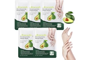 Handmask, 5 par fuktgivande handhandskar, handmask, handskalningsmask med niacinamid, för torra och spruckna händer, blekning och anti-aging (avokado)