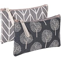 Trousse Toilette/Maquillage Personnalisable En Coton - Pochette Voyage Élégante - Cadeau Femme (Personnalisation Texte)