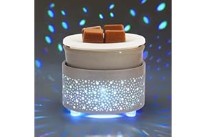 GERONLAND Wax Melt Burner with Silicone Dish Ceramic 3-in-1 Oil Burner Electric Candle Wax Warmer Melter Fragrance Heating Plate for Scented Waxs Home Office Bedroom Aromatherapy Gift& Décor-Grey