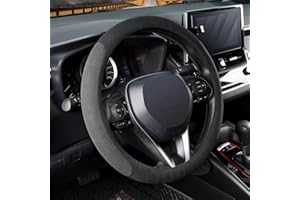 ‎COFIT COFIT Lenkradbezug Mikrofaser Wildleder, Lenkradhülle Anti Rutsch, Lenkradhülle Universal, Auto Zubehör Innenraum für SUV LKW, M 37–38cm, Schwarz & Grau