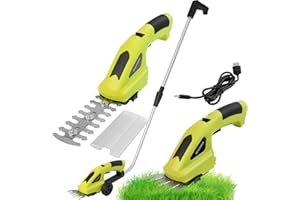 DEWINNER Cesoia per Erba a Batteria, 2 in 1 Tagliaerba, con Manico Telescopico, Cesoie Elettriche 7,2 V, Accessorio per Cesoie per Siepi e Cespugli, Per la Coltivazione di Arbusti, Erba o Prato