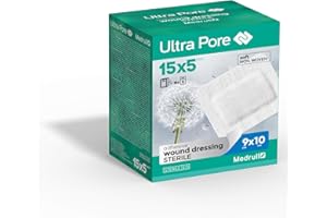 Medrull Sterylny opatrunek na rany – sterylne plastry na rany – duża siła klejenia – chroni przed skaleczeniami i zadrapaniami – pakowane pojedynczo 10 x 9 cm – 75 sztuk