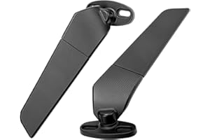 CRYFOKT 2pcs Motocicleta Convexo Espejo Retrovisor Espejos de Motocicleta con Abrazadera de Montaje en Barra Espejo de Viento Ajustable Y Giratorio de Repuesto para Ninja 250 300 H2 H4 400 2018-2022