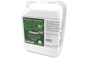 CULTIVERS Fertilizante Césped Ecológico de 10 L. Abono Líquido con Micronutrientes y Aminoácidos. Abono 100% Orgánico Césped más Verde, Fuerte y denso. No Produce Quemaduras