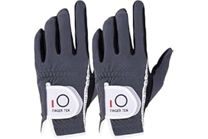 ‎FINGER TEN FINGER TEN Golfhandschuhe Herren Links Rechts Golf Handschuh Wert 1 Paar Golfhandschuh Linke Rechte Hand Handschuhe für Männer Golfer, Allwetter Mikrofaser Rain Grip