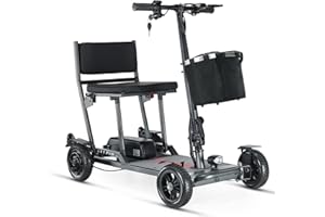 FREEJOYER Elektromobil für Senioren, Seniorenmobil Klappbar, Max 15Km/h, bis zu 25KM, Seniorenmobil Mobilitätsroller mit Korb (Grau, Batterie 13AH)