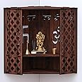 RANDOM Wall Mounted Mandir/Temple, Wooden Pooja Stand for Home, Wall Hanging Temple for Home, Office (12.5" x 12.5" x 16")