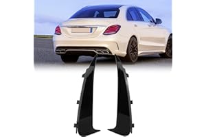 MAJATOU Rear Bumper Vent Splitter Spoiler, Pair Rear Bumper Side Vent Canard Insert Cover Trim Replacement for C‑Class W205 Sedan S205 ‑Line 2015‑2018