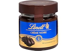 ‎LINDT Lindt Schokolade - Brotaufstrich Crème Noir | 220 g | Feinherber Kakaocrème Brotaufstrich mit aromatischem Kakao im Glas | Schokoladen-Brotaufstrich| Schokoladengeschenk | dunkle Schokolade