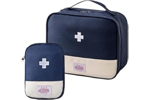Fenglin-joy Borsa per medicinali, 2 pezzi, borsa per farmacie da viaggio, borsa per medicinali, impermeabile, borsa per viaggi, campeggio, casa, escursionismo, Blu mare, Utility