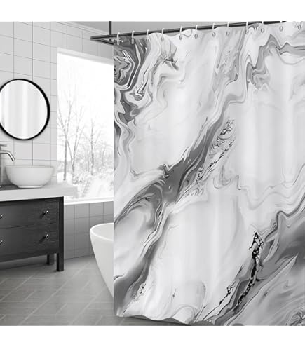 GEDY G-Piper Douchegordijn, 120 x 200 cm, PES, 100% waterdicht, beige en zwart, design R&S, douchegordijn met 12 ringen