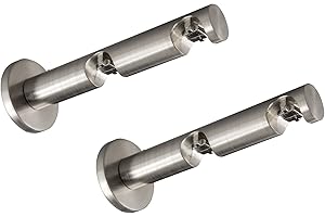 Victoria M. Gardinenstangen-Halterung Wand Wandhalter Vorhangstange, 2-läufig, Silber, Ø 16 mm, 2er Pack