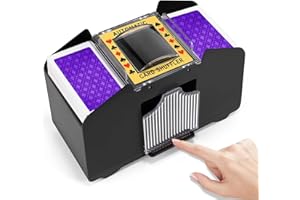ZIKSUN Card Shuffler Machine 1-4 Deck, Battery Operated Automatic Card Dealer, Electric Card Shufflers Playing Poker/UNO/Bridge Game Accessories for Family Party Club