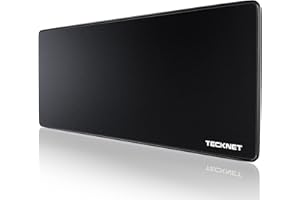 TECKNET Gaming Mouse Mat, 900x400x3mm Large Mouse Pad, Extended Waterproof Mousepad, Non-Slip Rubber Base-Smooth Cloth Surface-Compatible with Laser and Optical Mouse-Black