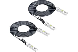 10Gtek 10G SFP+ DAC Cable - 10GBASE-CU Passive Direct Attach Copper Twinax SFP Cable for Cisco SFP-H10GB-CU0.42M, Meraki MA-CBL-TA-0.42M, Fortinet, Ubiquiti UniFi, D-Link, 0.42-Meter(1.3ft), 2-Pack