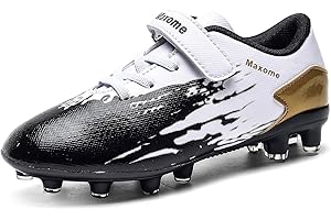 Maxome Kids Football Boots, FG/AG Boys Girls Athletic Soccer Cleats Shoes for Training, Practice, Running with Velcro