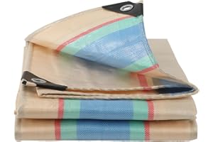 PIVFEDGX Tarpaulin Waterproof Heavy Duty 220 GSM Camping Outdoor Garden Tarp Sheet with Eyelets, Plastic Ground Sheets Pergola Trailer Gazebo Cover (1x2m/3.3x6.6ft)