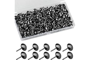 VARHHUXHA 320 Stück Polsternägel, Polster Reißzwecken, Möbel Nägel Vintage für Sessel, Möbel, Bett, Dekor Nägel - 11x17 mm (Schwarz)