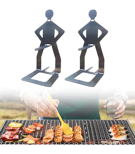 Support à Saucisses Et Hot-Dogs En Acier Inoxydable – Lot De 2 – Design Humoristique Homme Debout – Pour Barbecue, Camping, Jardin – Réutilisable Et Facile à Nettoyer