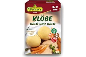 ‎WERNER'S Werner´s Klöße Halb & Halb 3x4 Stück, 6 Packungen pro Karton, glutenfrei, laktosefrei, zum selbstformen, ohne Farbstoffe, ohne zugesetzte Aromen,