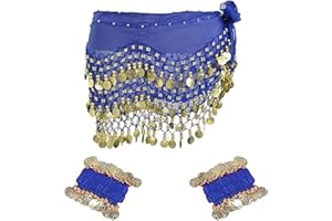 XDGBGFN Bauchtanz Hüfttuch Set Damen Bauchtanz Accessoires Gürtel Chiffon Bauchtanz Hüfttuch Gürtel