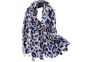 FAIRYGATE Leopard Scarf Women Lady Oversized Long Soft Warm Wrap Shawl Animal Print Scarves