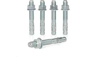 KM TRADE Bolzenanker - Schwerlastanker aus verzinktem Stahl mit ETA Zulassung, Option 7 - M20 x 150 mm, fixierbare Dicke: 15 mm - 10 Stück