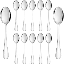 Ensemble de 3 Cuillères à Soupe en Acier Inoxydable de Haute Qualité Cuillère de table Bol Rond Profond Ensemble de Vaisselle