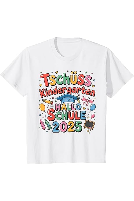 Tschüss Kindergarten Hallo Schule T-Shirt - Lustiges Einschulungs Shirt Für Kinder