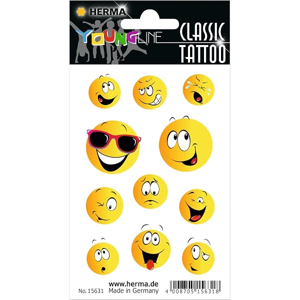 Henbrandt Temporäre Tattoos – Cute Creatures, 36 Stück, Bunt, Für Kinderpartys