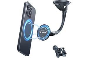 ‎PROFEZZION PROfezzion Magnetyczny uchwyt samochodowy Mag Safe do iPhone'a 15 15 Plus 15 Pro Max 14 13 12 Samung Galaxy A12 i etui MagSafe na przedniej szybie samochodu, desce rozdzielczej lub otworze, przyssawce