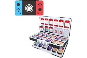 HEIYING Étui pour Cartes de Jeu pour Nintendo Switch 2 / Switch OLED, Mallette de Voyage Portable à Motifs Personnalisés avec 48 Emplacements pour Carte de Jeu et 24 Emplacements pour Carte Micro SD