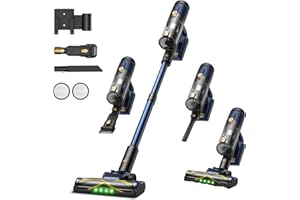 Vexilar Aspirateur Balai sans Fil V12, 50Min/50Kpa/450W Aspirateur sans Fil Puissant, Brosse pour Sol améliorée,Technologie GreenEye,Chargement Mural, Aspirateur pour Tapis,Sols,Poils d'animaux