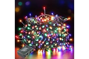 Quntis 40M 300 LED Luces Navidad Exterior Pilas, Luces Arbol Navidad Pilas con Temporizador 8 Modos, IP44 Impermeable Guirnalda Luz para Interior Exterior Bodas Fiesta, Multicolor