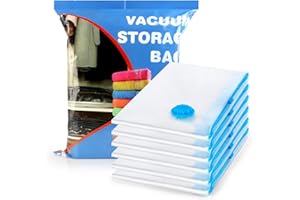 ELEPRUC 6 Stück Bolsas de Almacenaje al Vacío, 100x80cm Bolsas Vacio Ropa, Bolsas de Almacenamiento, Vacuum Storage Bags, Bolsa Vacio Edredon para Cama, Edredones, Almohadas