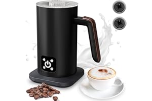 RINOXAR Espumador de leche eléctrico Cappuccino 4 en 1, 590 ml espumador eléctrico con espuma rápida, capuchinador funcional y silencioso para café, leche, manchado, chocolate caliente para casa bar