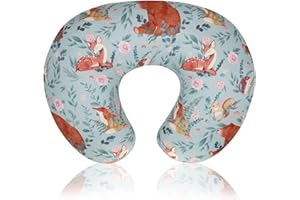 TANOFAR Nursing Pillow Covers, Bear Breastfeeding Pillow Cover for Baby Boys & Girls, Woodland Nursing Pillow Case for Newborn, Soft Fabric Fits Snug On Infant, Washable & Breathable