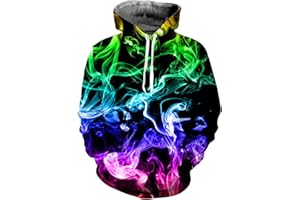 Loveternal Unisexe Sweat Capuche Hommes Femmes 3D Imprimé Pull Cool Léger Crewneck Pullover Hooded Sweathirts S-XXL