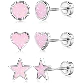 Dochais 3 Pairs S925 Earrings for Girls Women, 16K Gold Earrings, Hypoallergenic, Waterproof, Gifts for Girls, Cartilage Trag