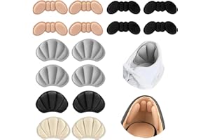 AMSNINK 8 Paar Fersenpolster, Fersenschutz Für Schuhe, Fersenkissen, Für Zu Große Schuhe & Stiefel Schuhfüller Heel, Gegen Reibung Heel Pads Für Männer Frauen (Grau & Schwarz & Hautfarben)