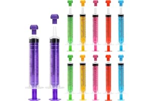 UPUPGO 12 Stück Plastik Spritzen, Kunststoff Spritze 10ml Kolostrum Spritzen Spritzen Mit kappe, Kunststoffspritze Ohne Nadel für Industrie Labor Tierfütterung, Flüssigkeiten Einwegspritzen (6 Farben)
