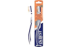 ‎DR.BEST Dr.BEST Zahnbürste Interdent Aktiv, Mittel, Handzahnbürste, Plaque Entfernung, Tiefenreinigung, sanft zum Zahnfleisch, ergonomischer Griff, 1 Stück