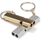 Busstier Emergency Whistle Aluminum Whistle Keychain Camping Hiking Accessory