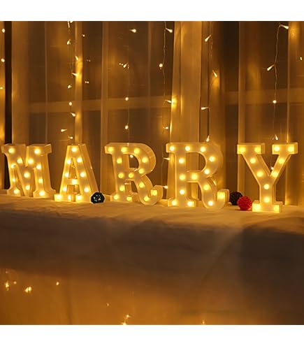 7pcs Led Light Up Letter, MARRY ME Sign Lights for Romantic Home Wedding Wedding Proposal Engagement Birthday Party Confession Decorations